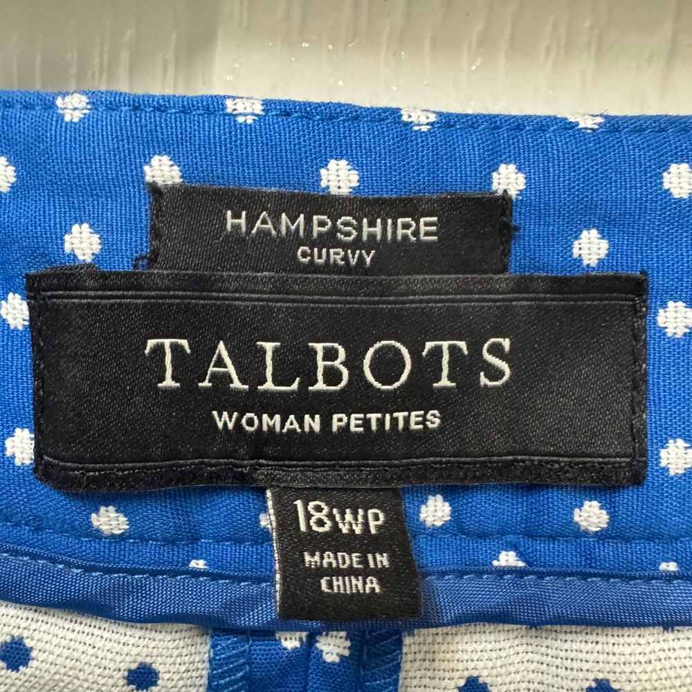 Talbots Blue Polka Dot Pants - Picture 5 of 7